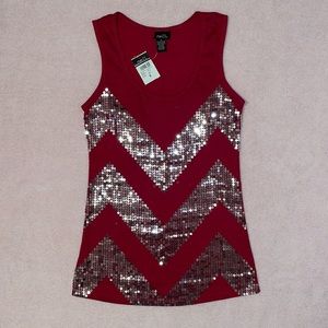 rue21 🌻 Sequined Cranberry Tank - Size: S